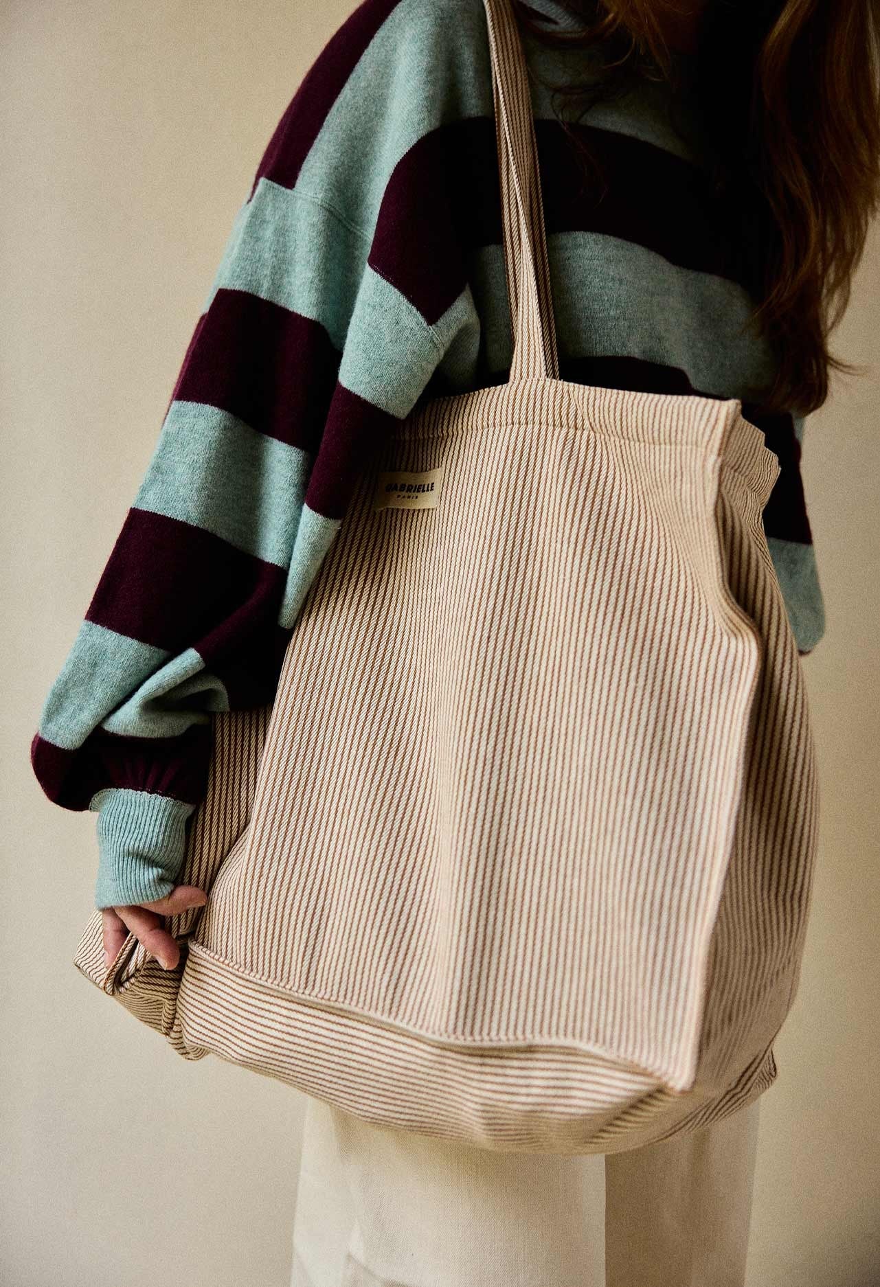 Sac - Week-end - Rayures argile - Gabrielle Paris