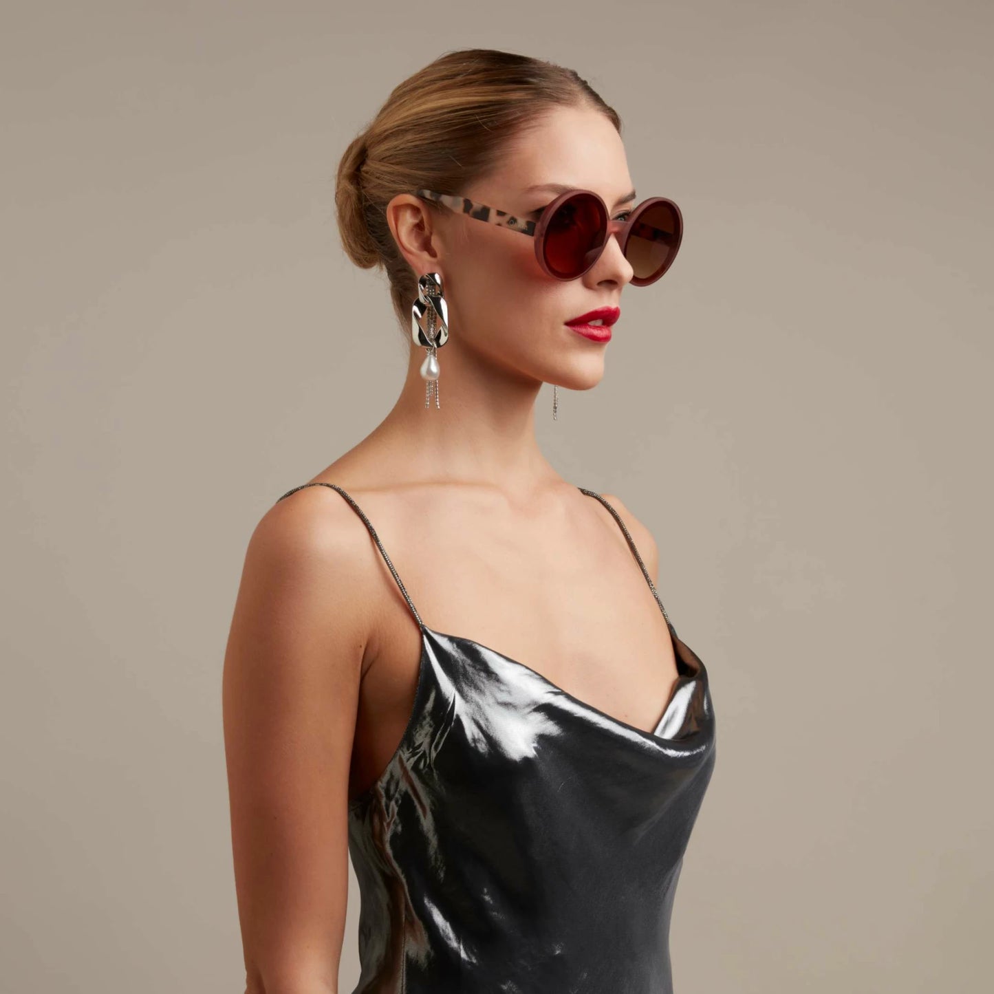 Lunettes de soleil - Monica Round - Pink Havana - Okkia