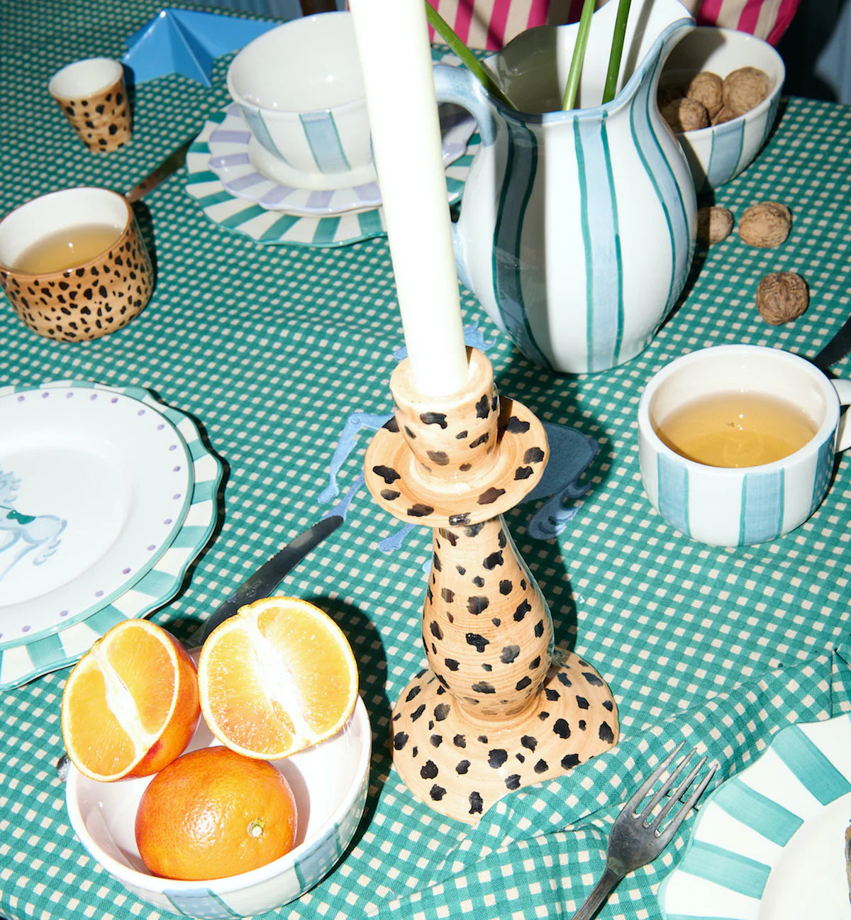 Cappuccino mug - Powder Striped - Anna + Nina