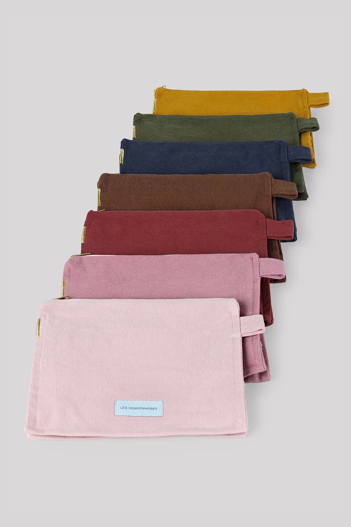 Trousse de toilette - rose délicat en épaisse toile de coton bio - Les pensionnaires