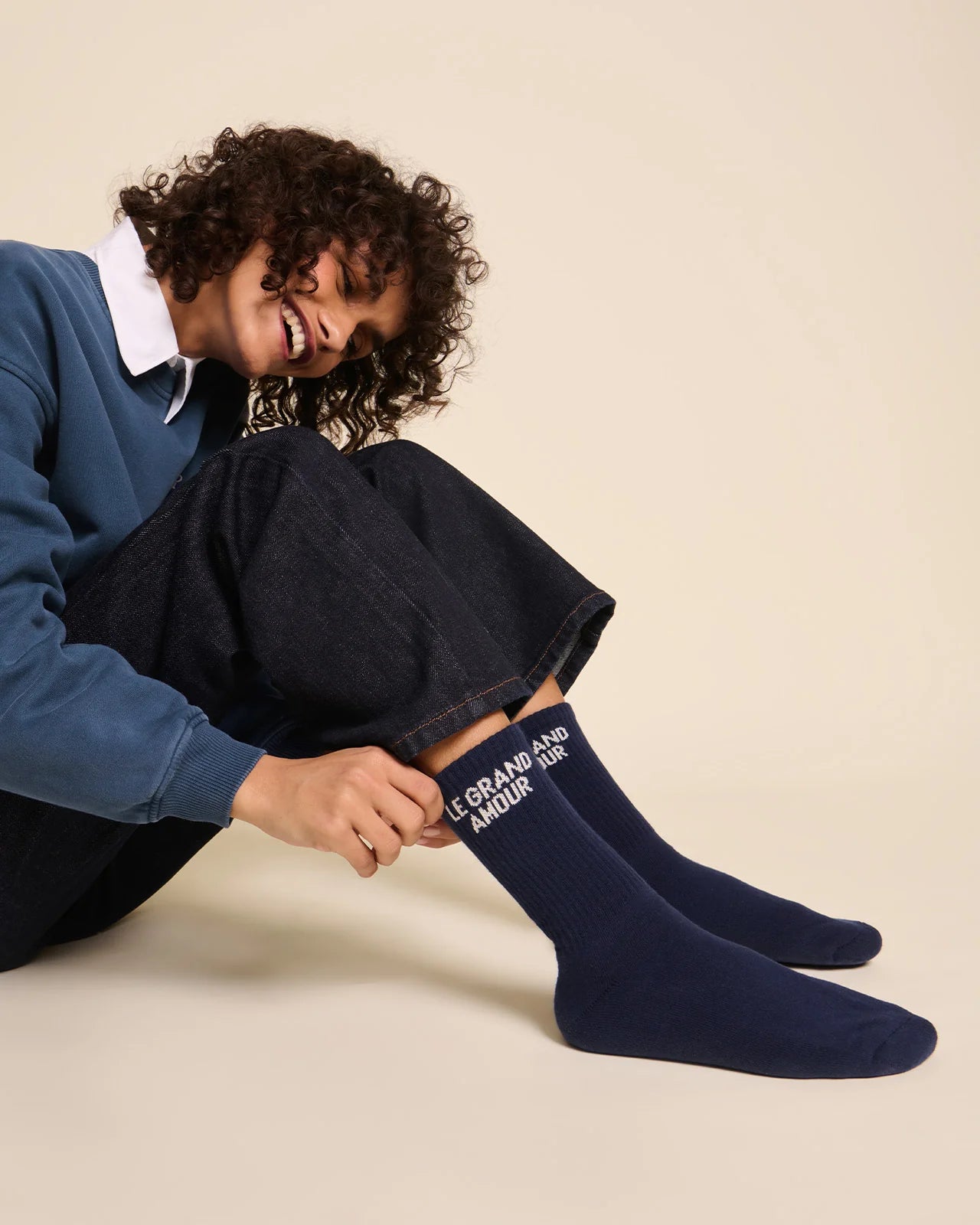 Chaussettes - Le grand amour - bleu nuit - Émoi Émoi