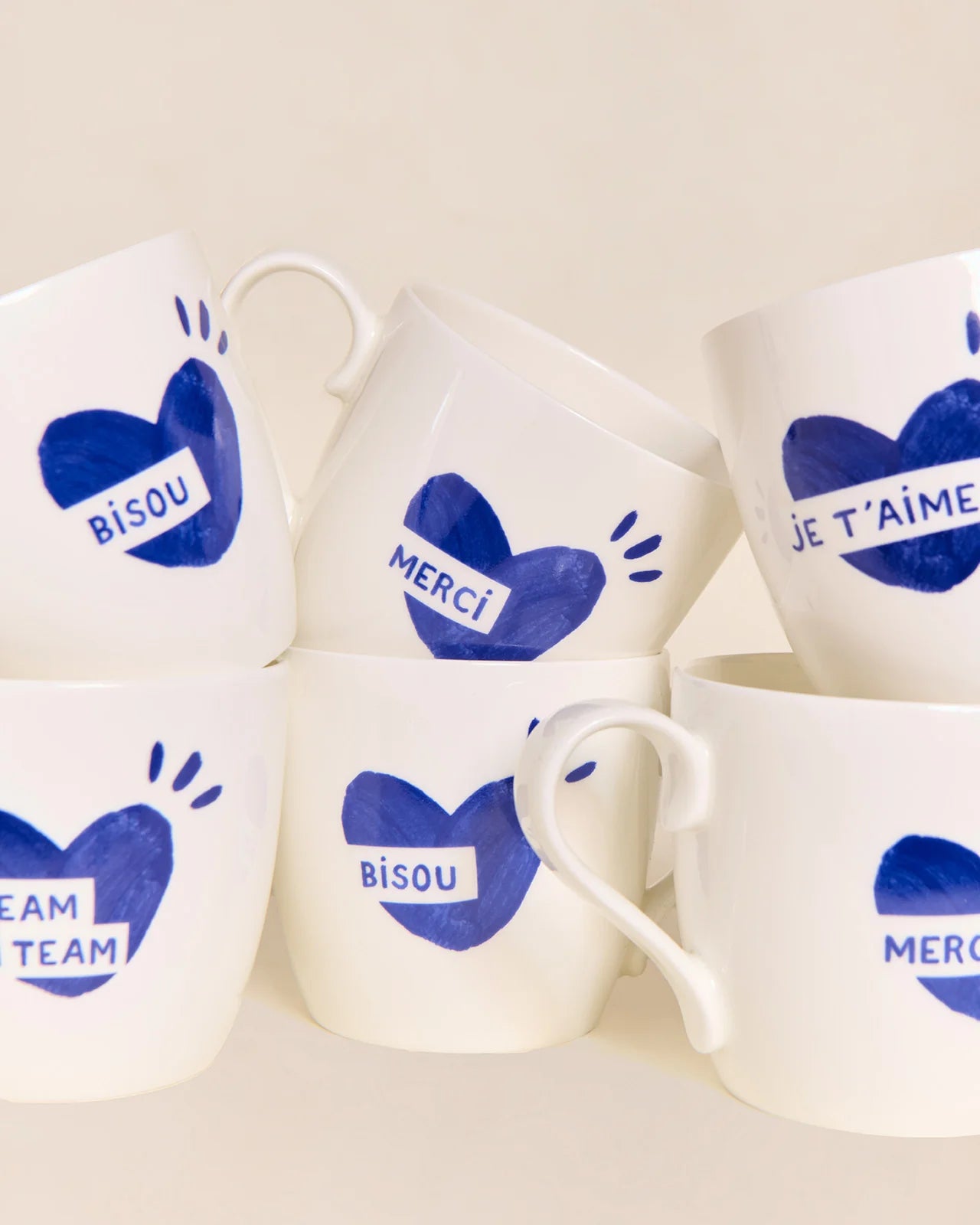 Le mug - Coeur - Merci - bleu - émoi émoi