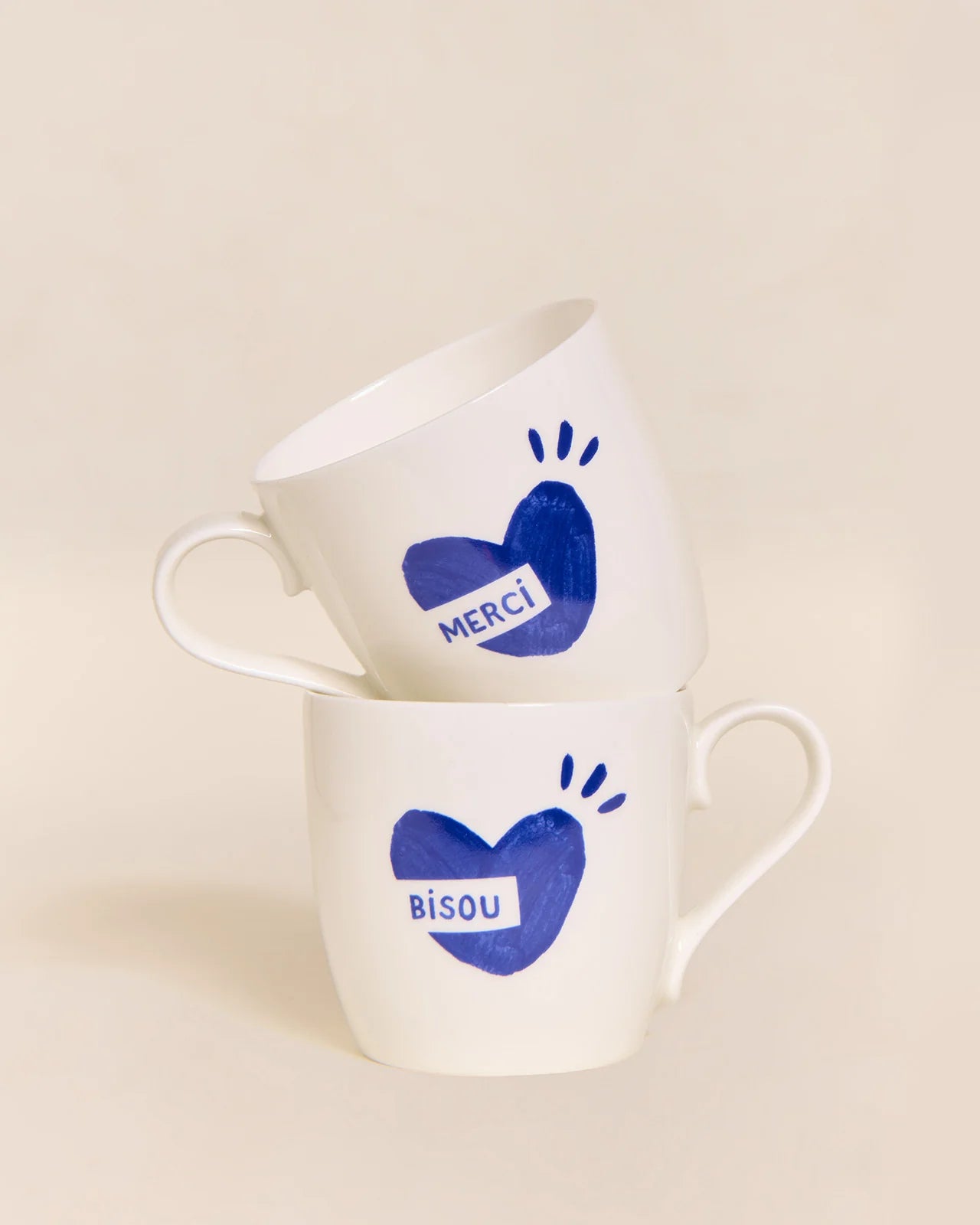 Le mug - Coeur - Bisou - bleu - émoi émoi