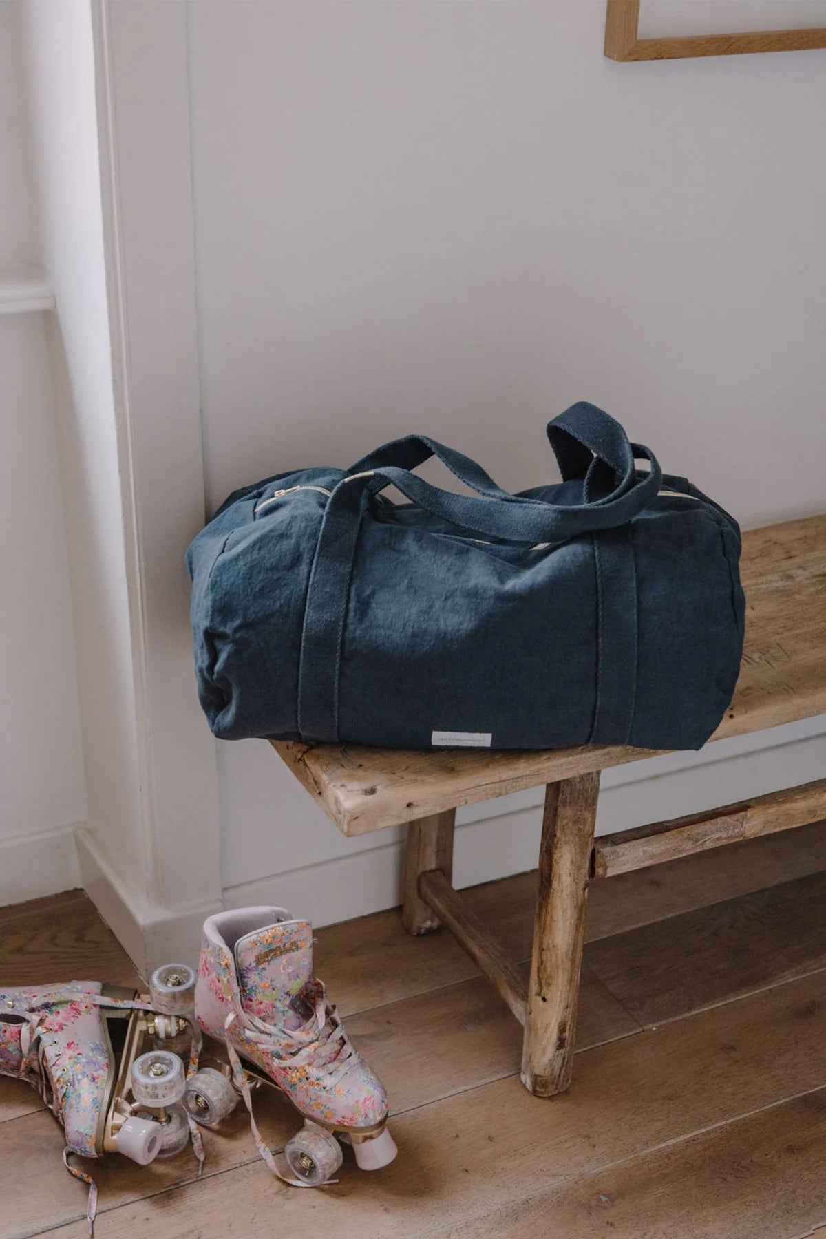 Sac - bowling - coton bio - Bleu orage - Les pensionnaires