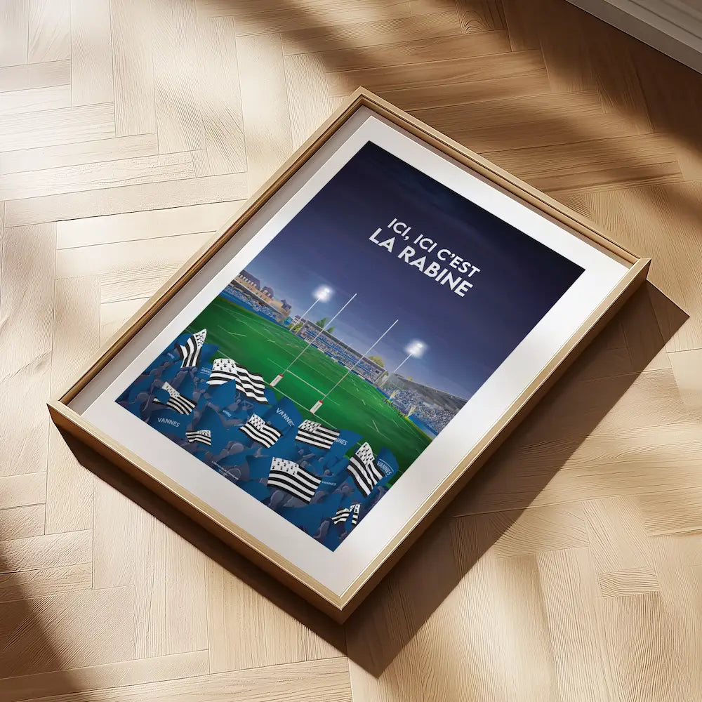 Affiche Rugby Vannes - Stade de la Rabine - 30x40cm