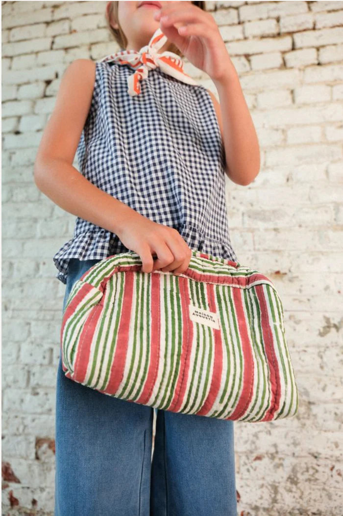 Trousse de toilette - Stripe - Brique - Maison Augustin