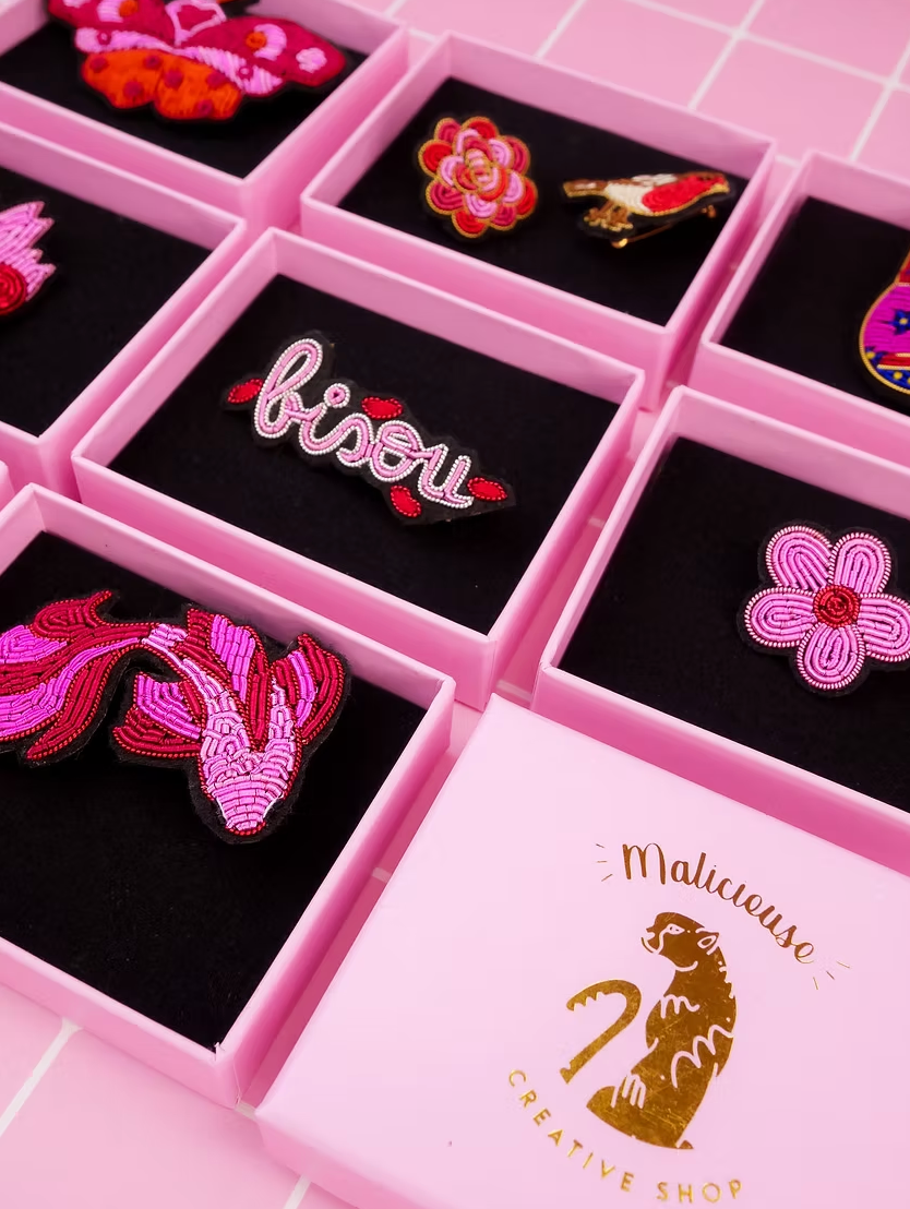 Broche - Rose - Mini Fleur - Malicieuse