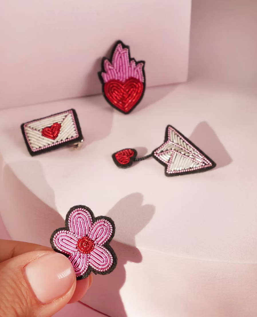 Broche - Mini coeur enflammé St Valentin - Malicieuse