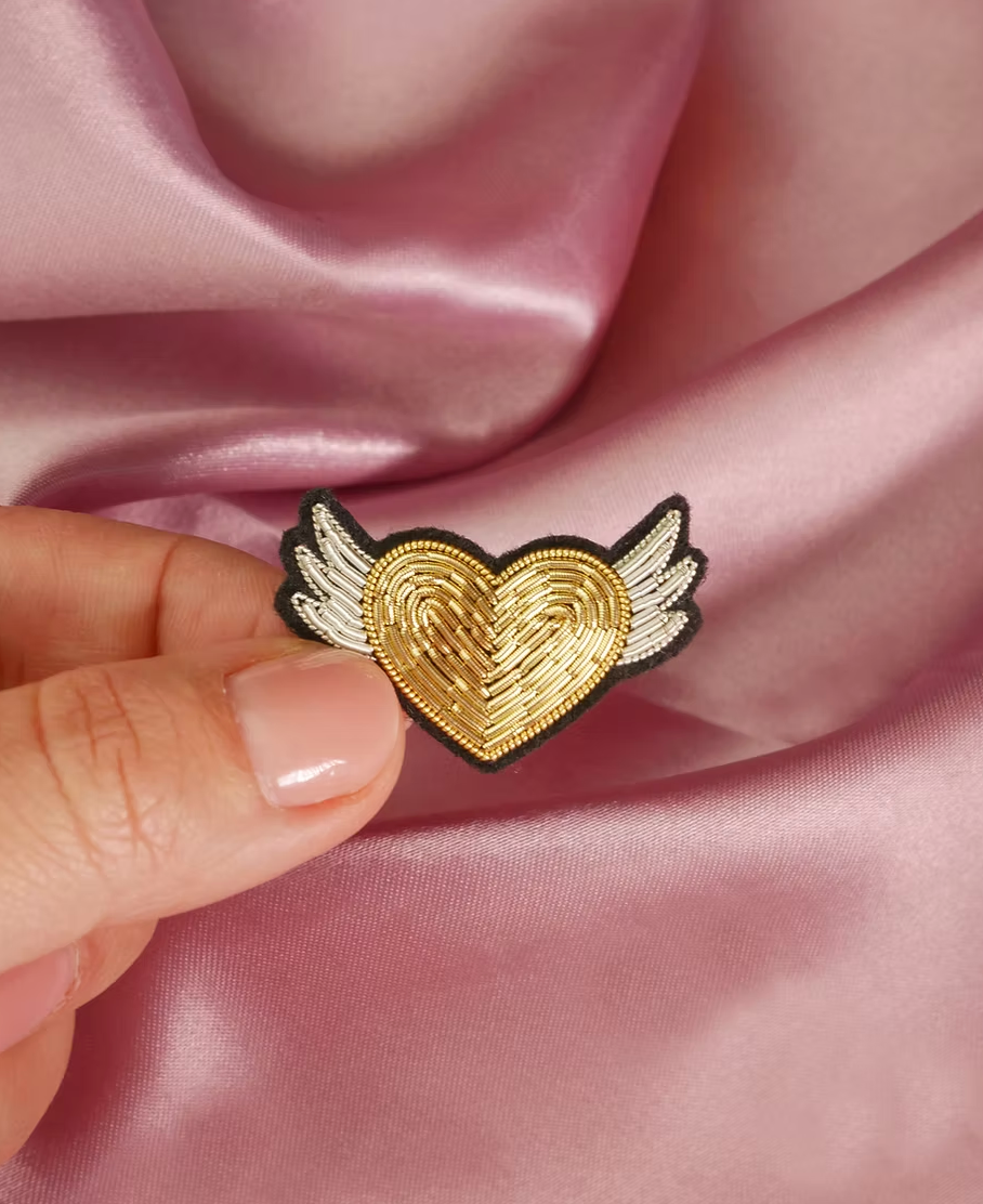 Broche - Coeur ailé doré - Malicieuse