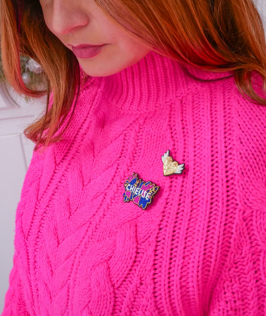 Broche - Coeur ailé doré - Malicieuse