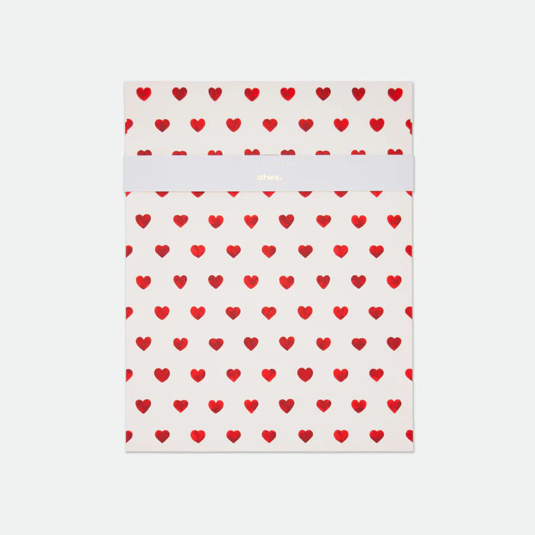 Pochette cadeau - Red hearts - grand format