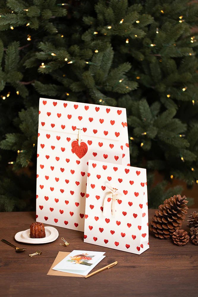 Pochette cadeau - Red hearts - petit format