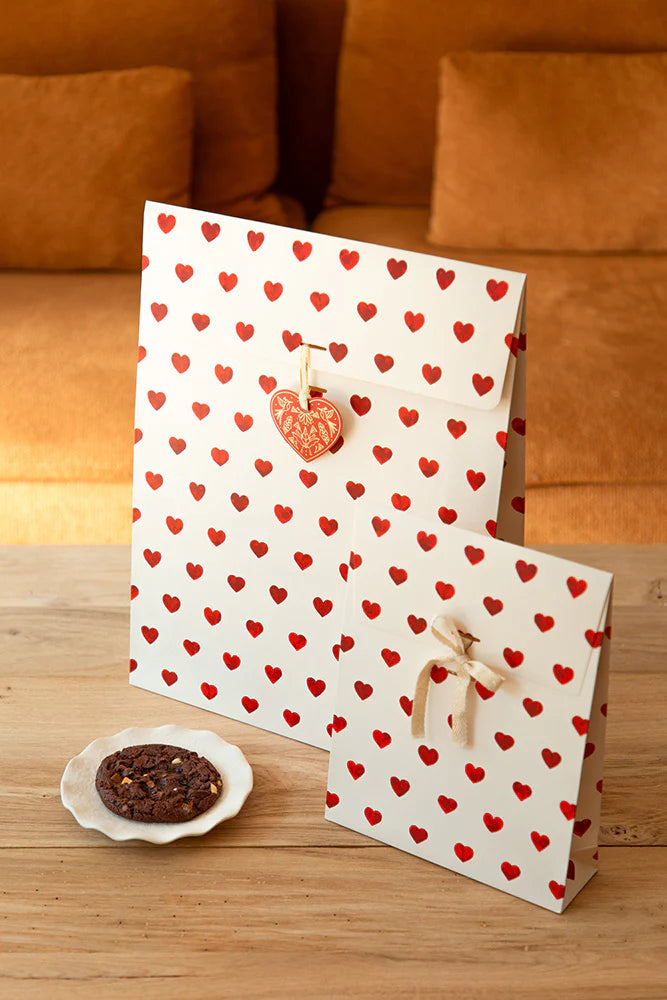 Pochette cadeau - Red hearts - petit format