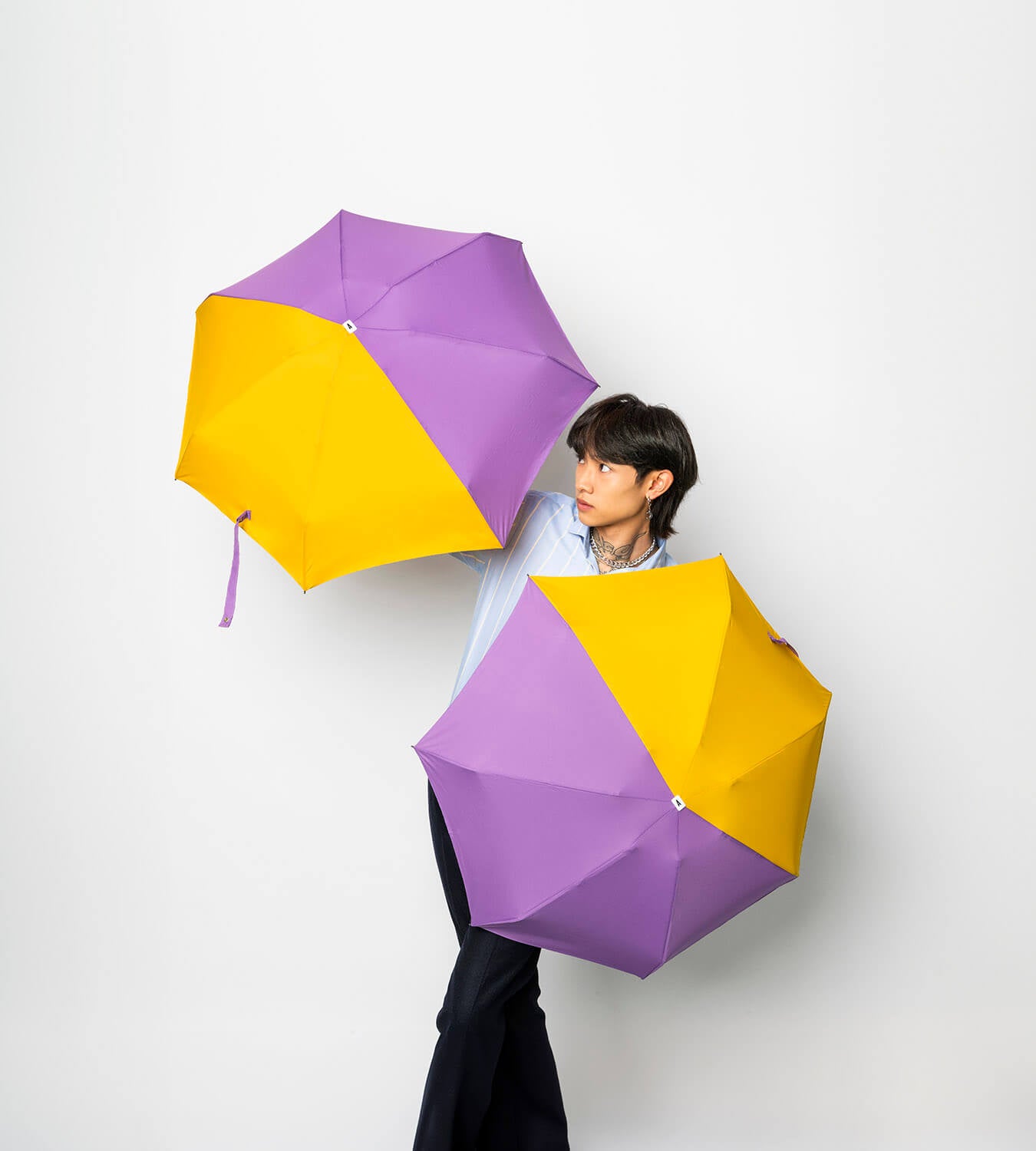 Parapluie - Bicolore - Lilas et jaune - Anatole Paris