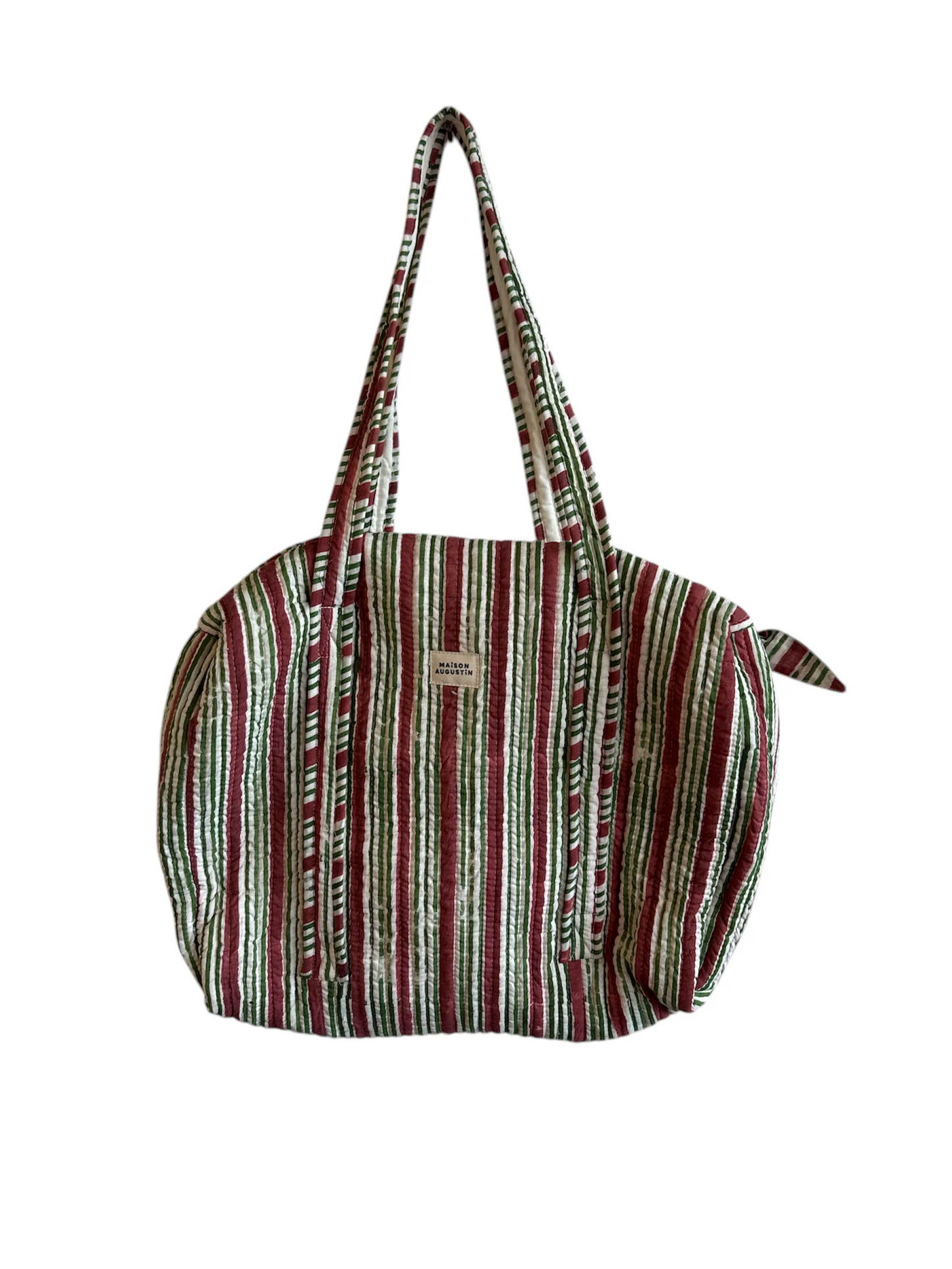 Sac - Week end - Stripe - Brique - Maison Augustin