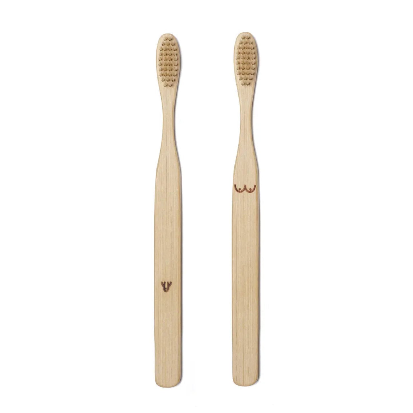 Ensemble duo de brosses à dents en bambou - Nudie - Kikkerland