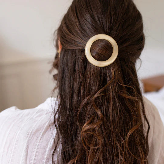 Barrette - ronde - ivoire - Bachca