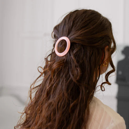 Barrette - ronde - Rose dragée - Bachca