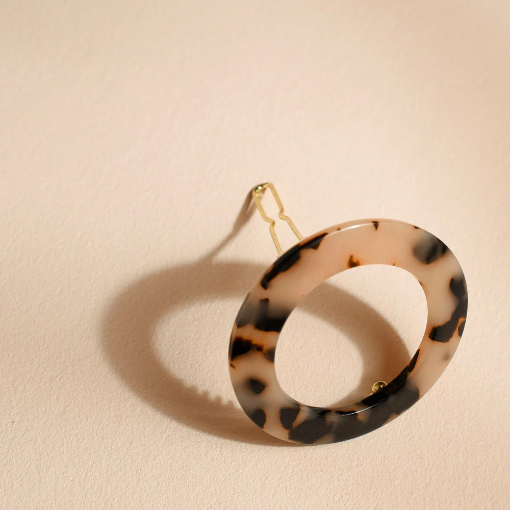 Barrette - ronde - Écaille - Bachca