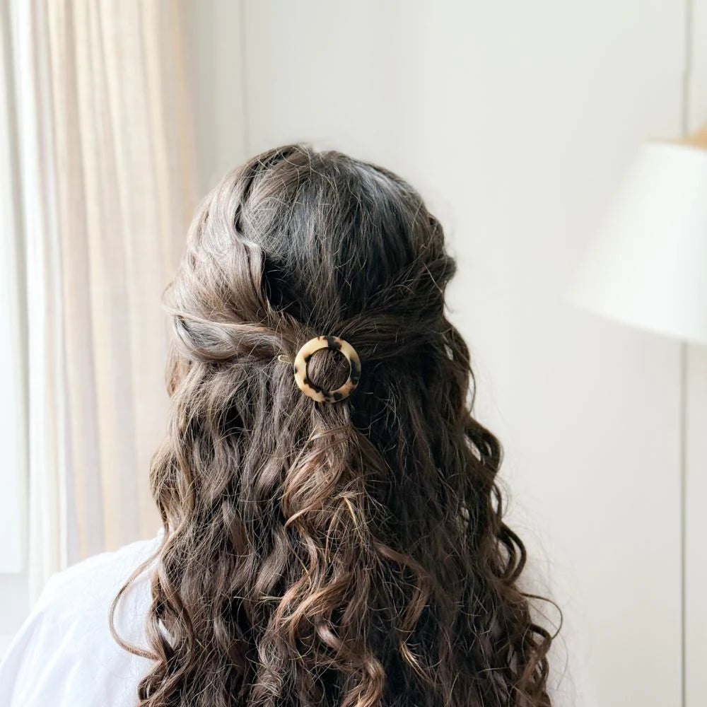 Barrette - ronde - Écaille - Bachca