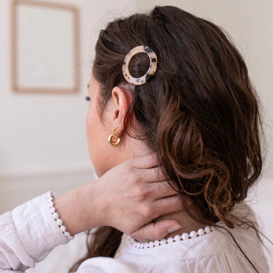 Barrette - ronde - Écaille - Bachca