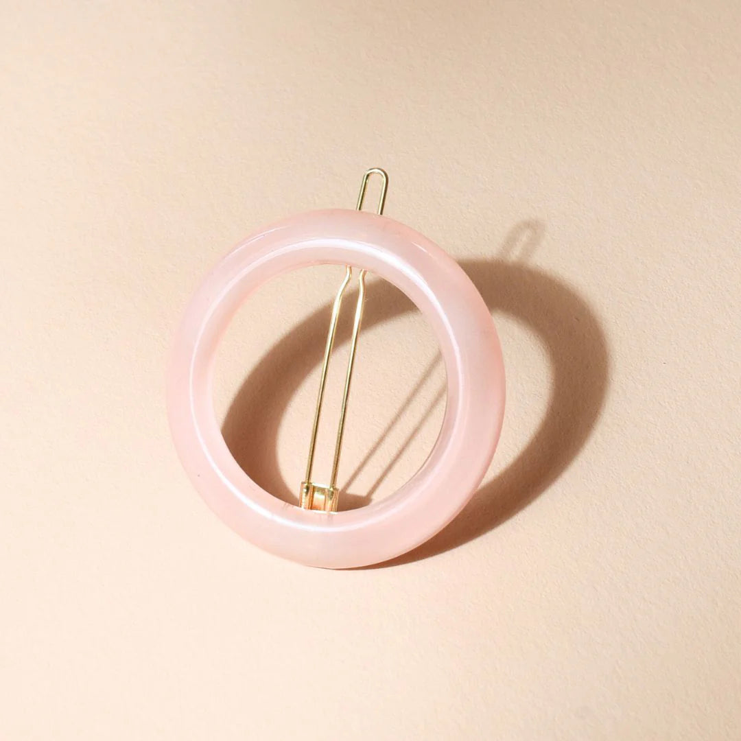 Barrette - ronde - Rose dragée - Bachca