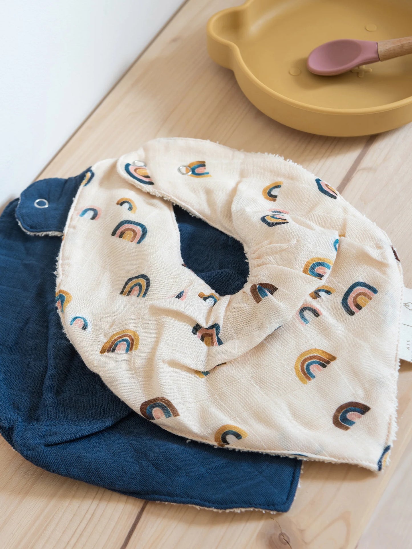 Lot de 2 bavoirs bandana - Mael - Rainbow - Milinane