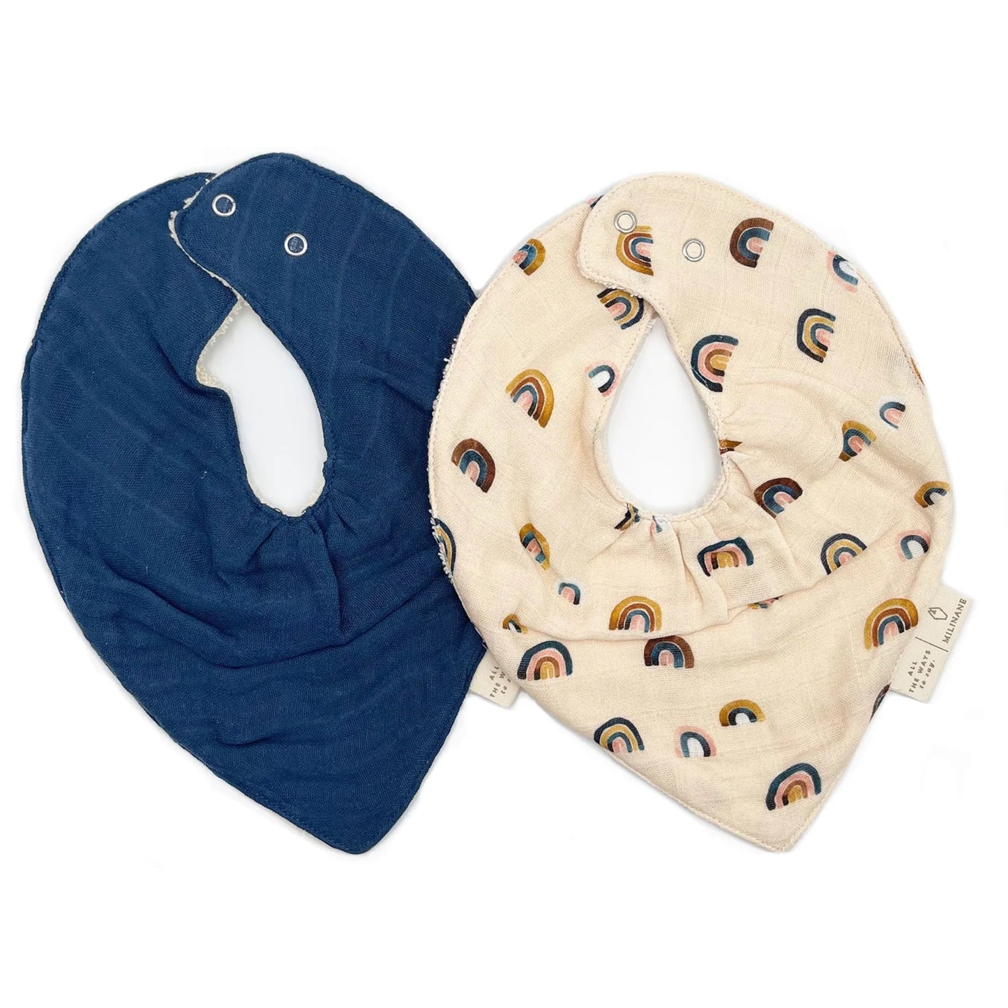 Lot de 2 bavoirs bandana - Mael - Rainbow - Milinane