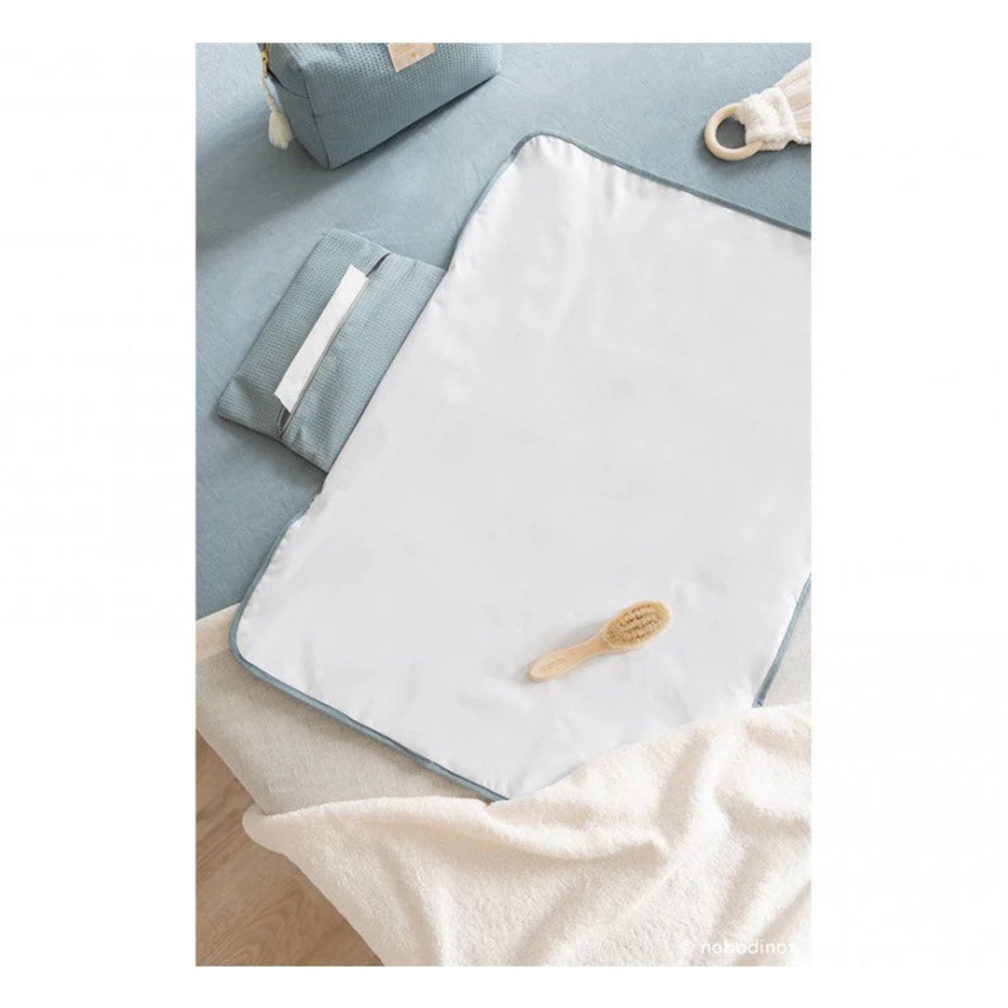Matelas à langer imperméable Mozart - Stone blue - Nobodinoz