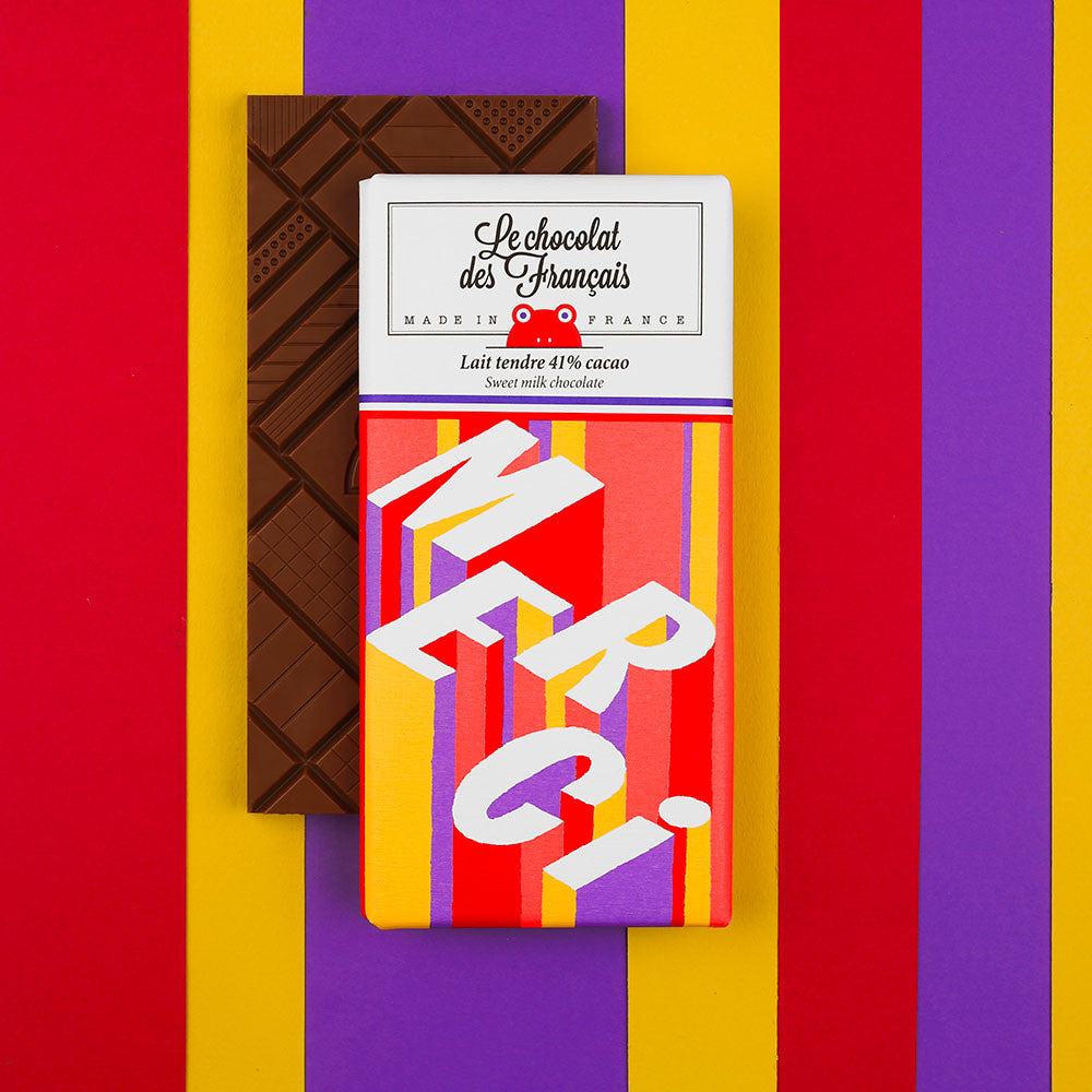 Tablette de chocolat au lait 41% merci - Le Chocolat des Français
