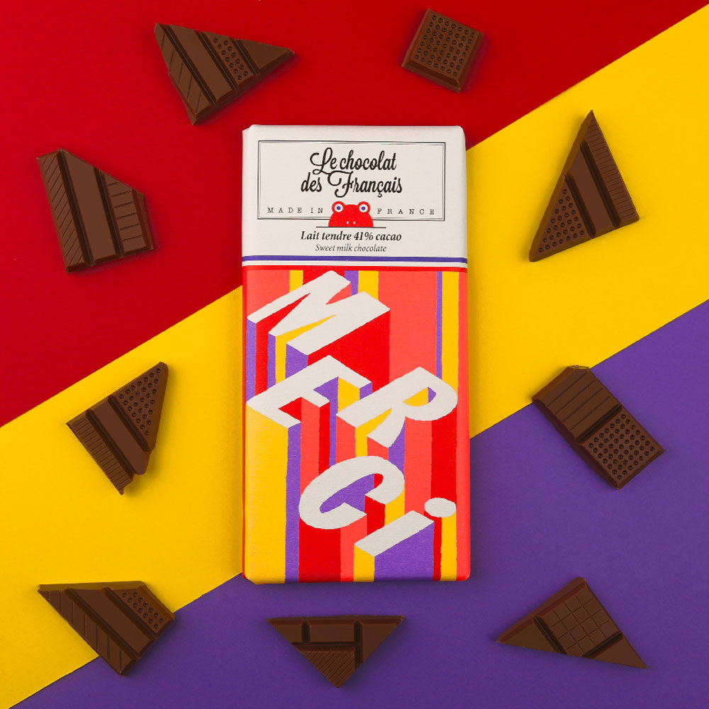 Tablette de chocolat au lait 41% merci - Le Chocolat des Français