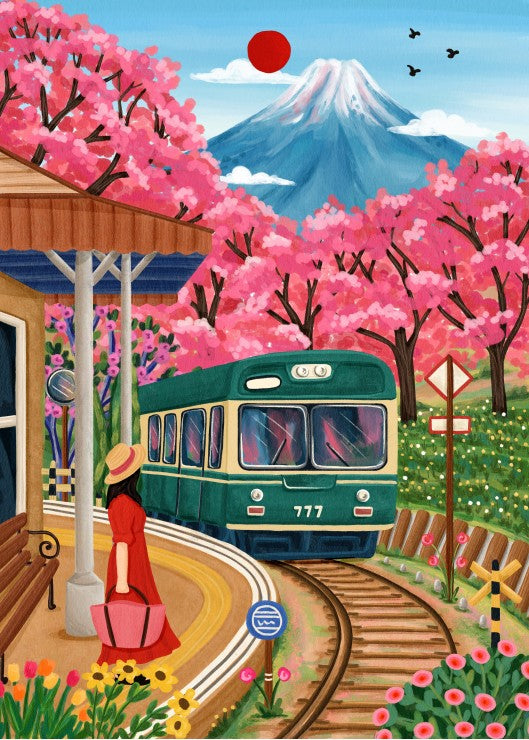Puzzle - Fuji Blossoms - 500 pièces - Pieces & Peace