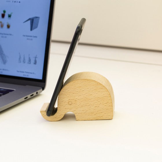 ELEPHANT BEECHWOOD PHONE STAND KIKKERLAND
