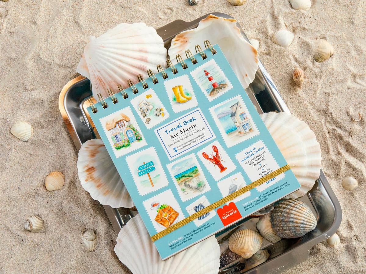 Travel Book - Carnet aquarelle - thème Air Marin - La petite épicerie