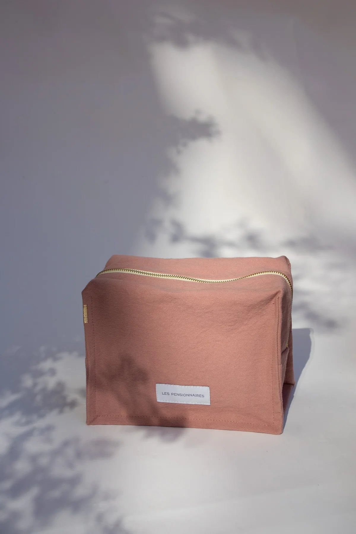 Trousse de toilette - cube - Bois de rose en épaisse toile de coton bio - Les pensionnaires