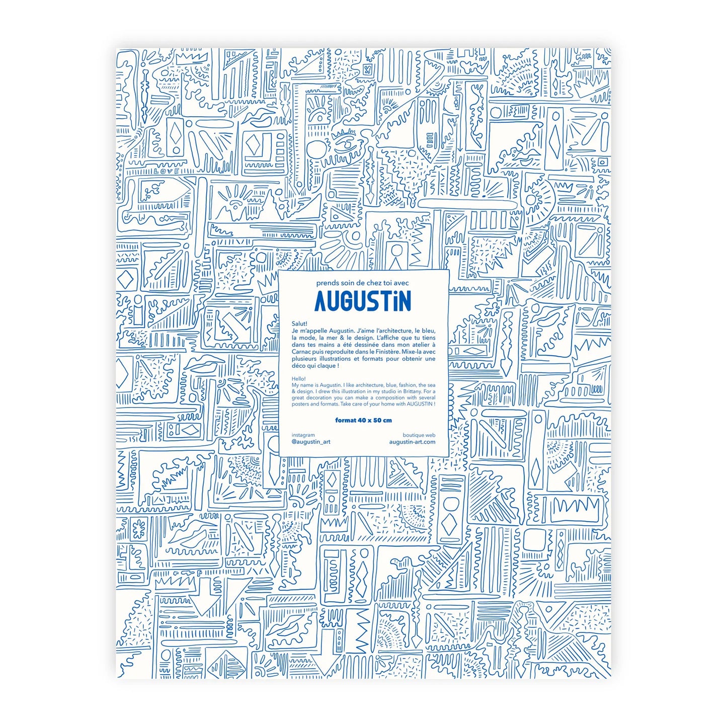 Affiche - M - Love bleu - Augustin