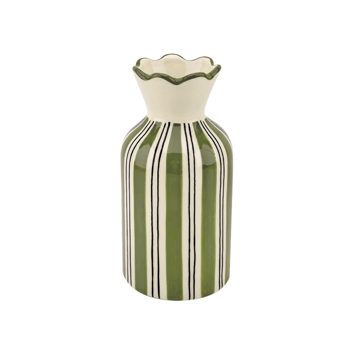 Vase - Collerette - Rayure - PM - Kaki - Opjet