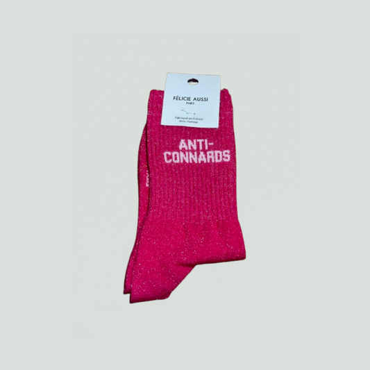 Chaussettes à paillettes - Anti-connards - rose - Félicie Aussi