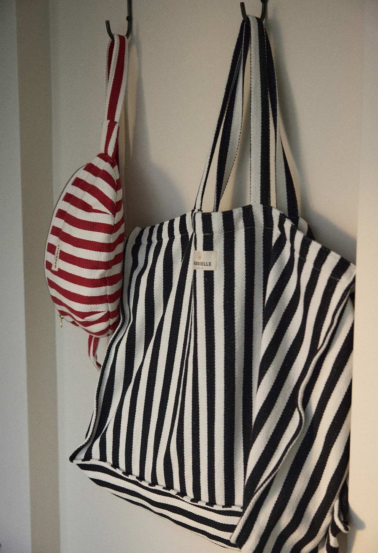 Sac - Week-end - Rayures noires - Gabrielle Paris