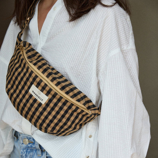Sac - banane - Vichy café - Gabrielle Paris
