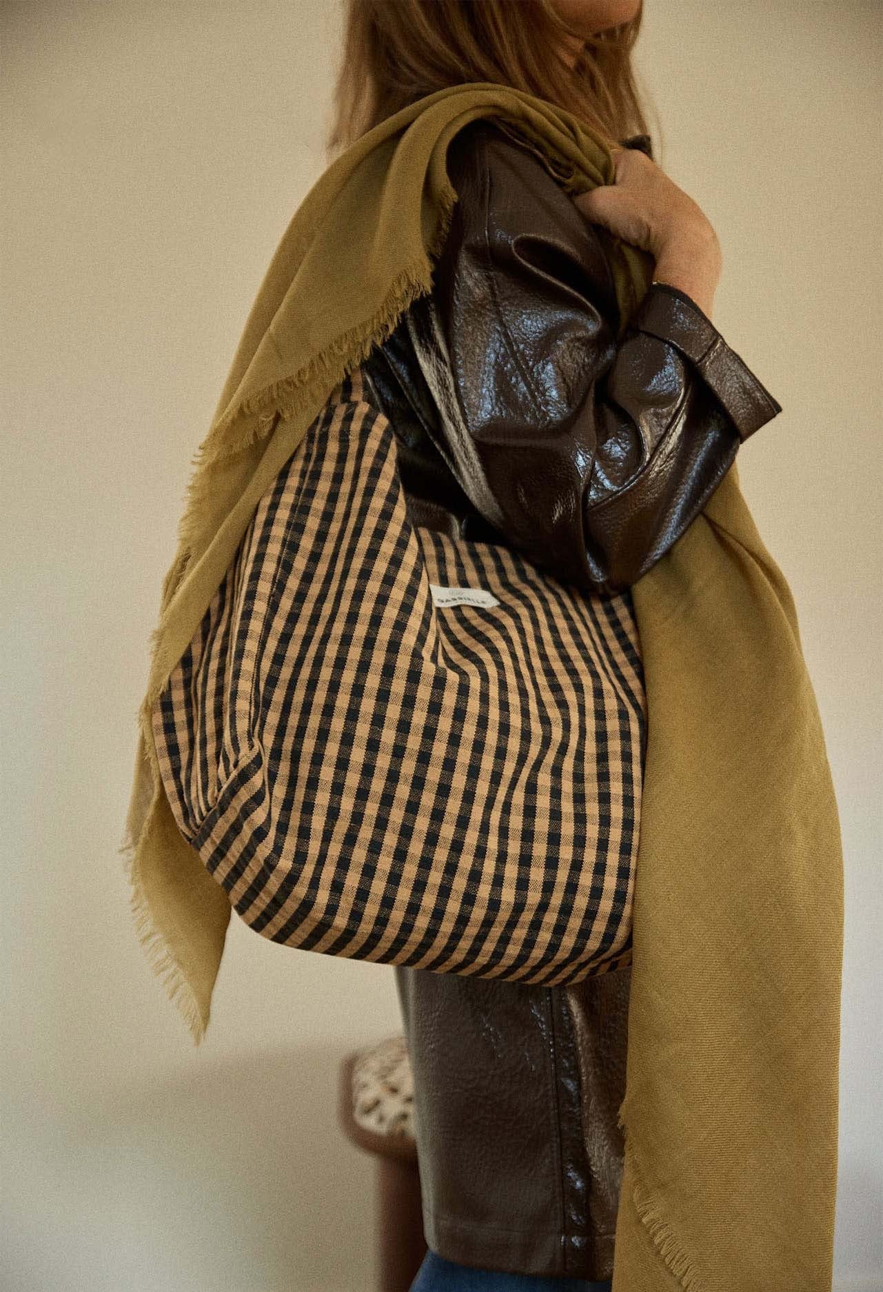 Sac à main - Vichy café - Gabrielle Paris