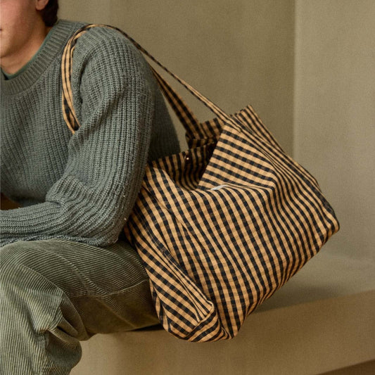 Sac à main - Vichy café - Gabrielle Paris