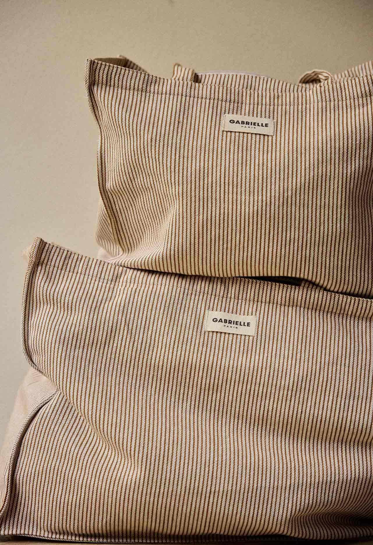 Sac - Week-end -  Rayures argile - Gabrielle Paris