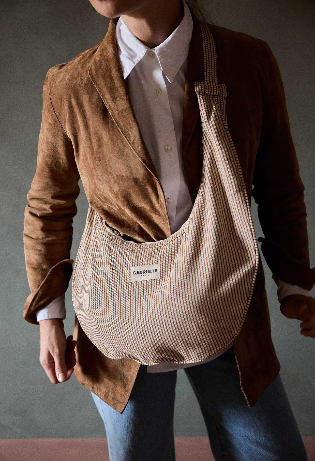 Sac - New B - Rayures argile - Gabrielle Paris