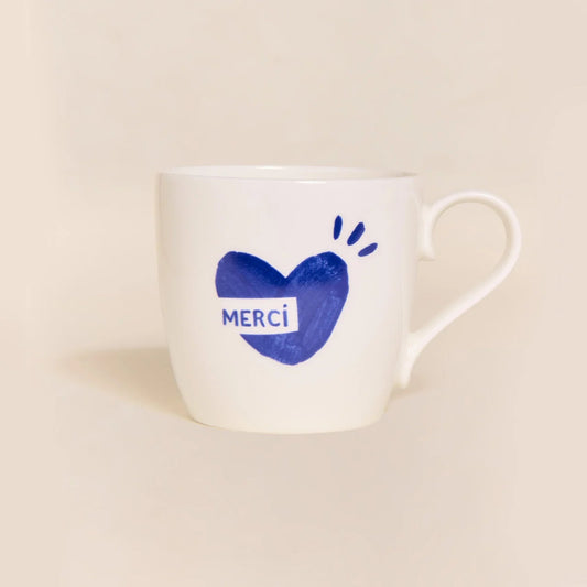 Le mug - Coeur - Merci - bleu - émoi émoi