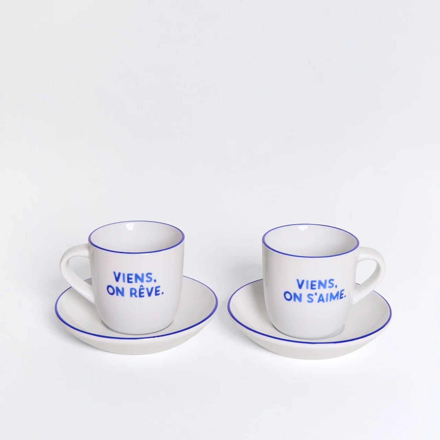 Set de 2 tasses espresso en porcelaine fine - Viens on rêve – Émoi émoi