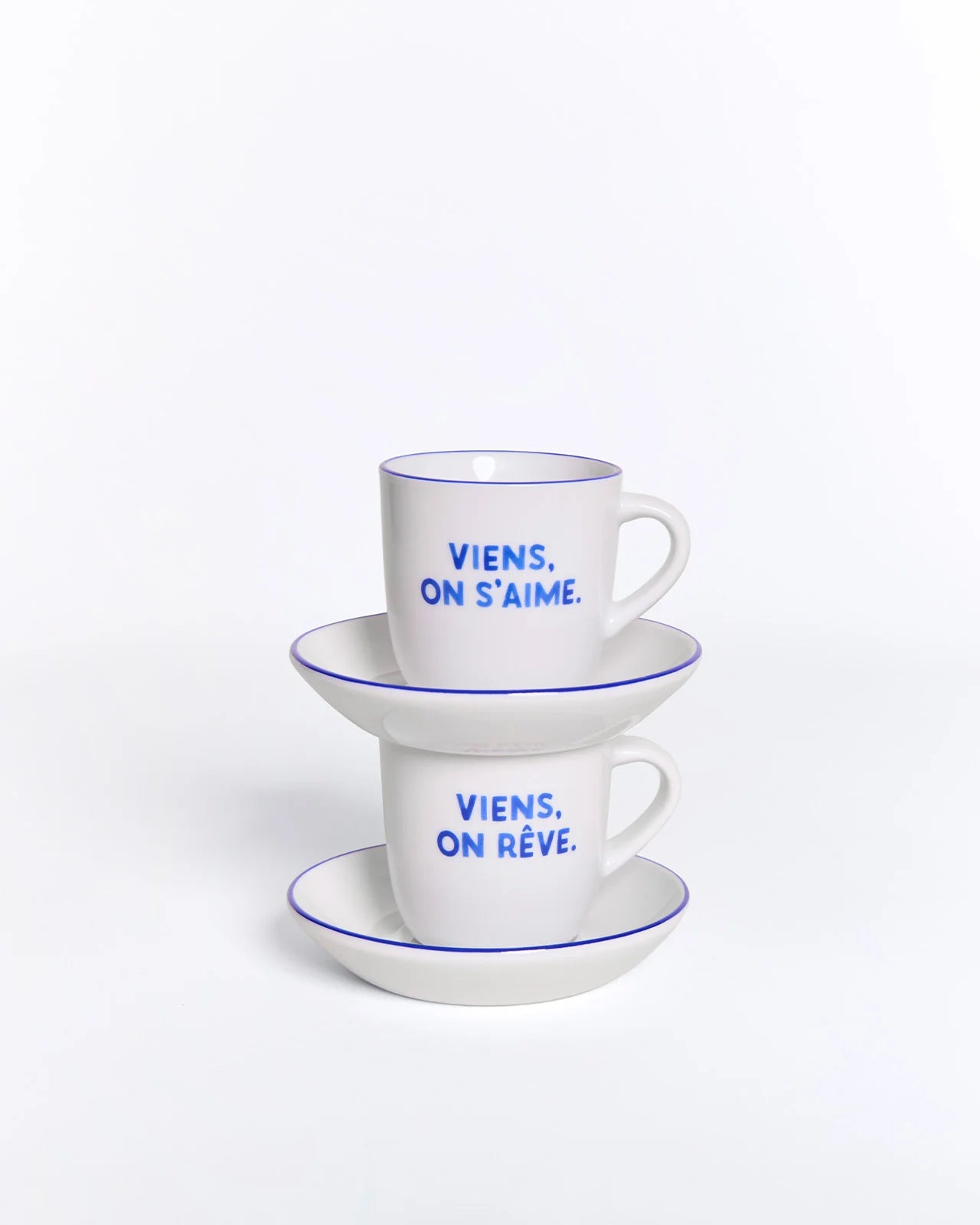 Set de 2 tasses espresso en porcelaine fine - Viens on rêve – Émoi émoi