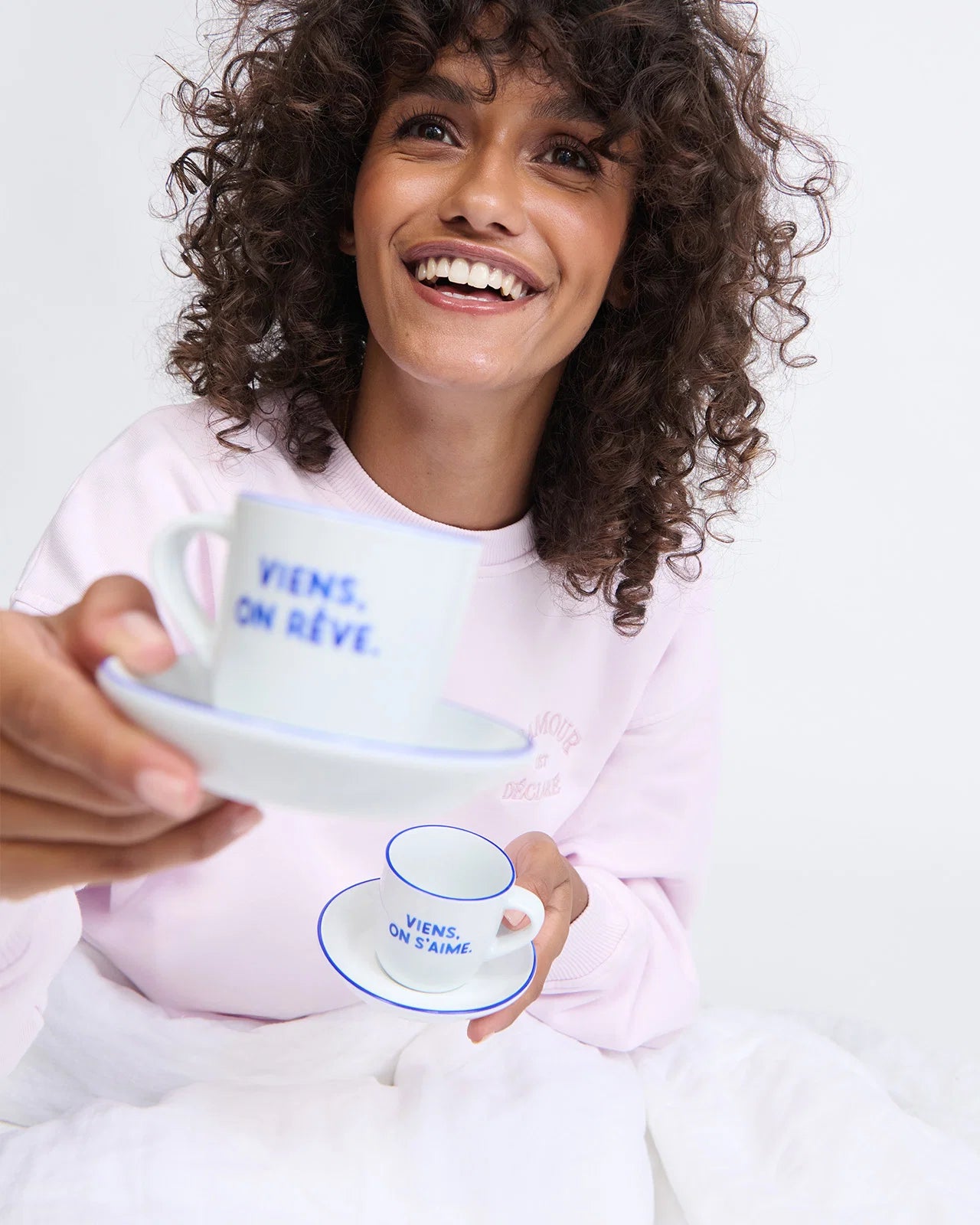 Set de 2 tasses espresso en porcelaine fine - Viens on rêve – Émoi émoi