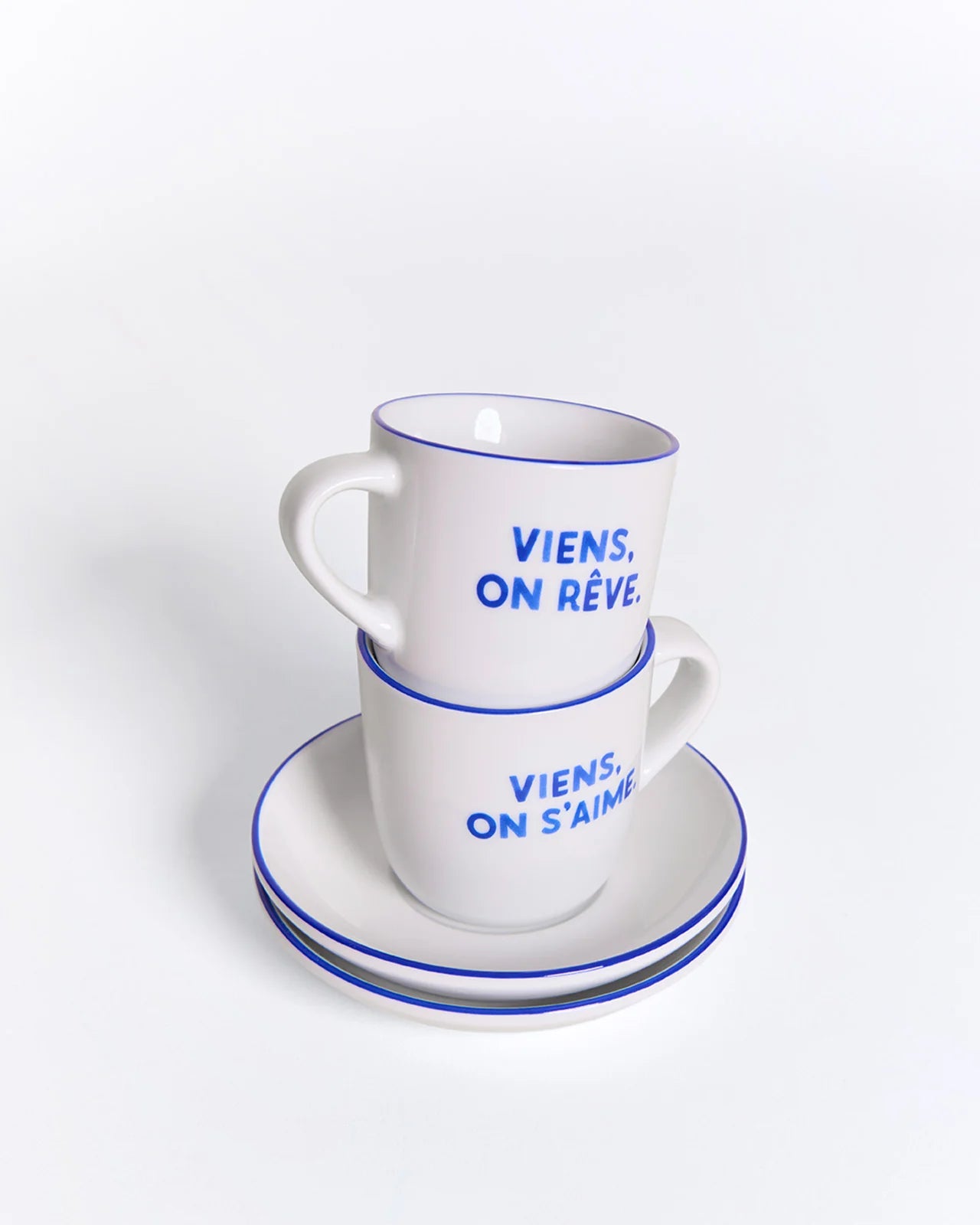 Set de 2 tasses espresso en porcelaine fine - Viens on rêve – Émoi émoi