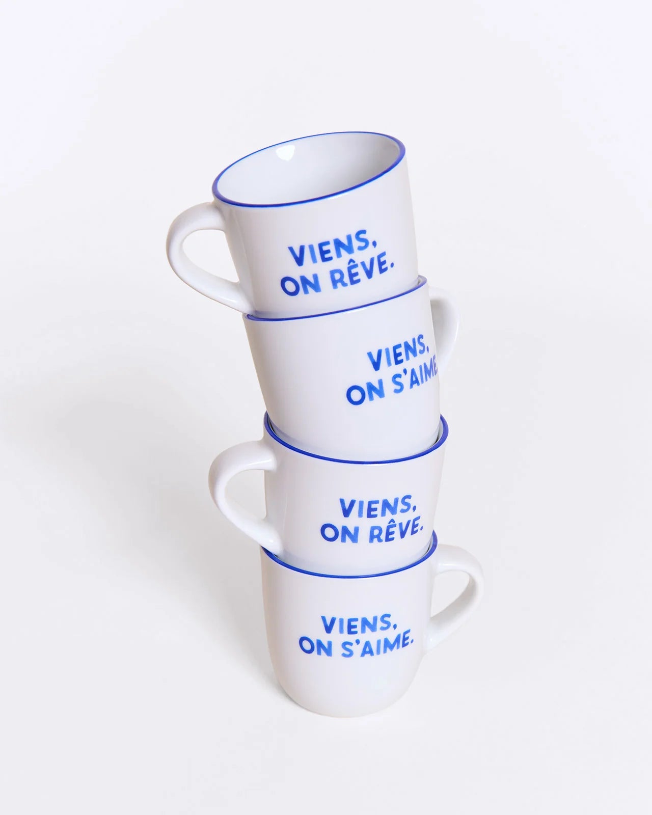 Set de 2 tasses espresso en porcelaine fine - Viens on rêve – Émoi émoi